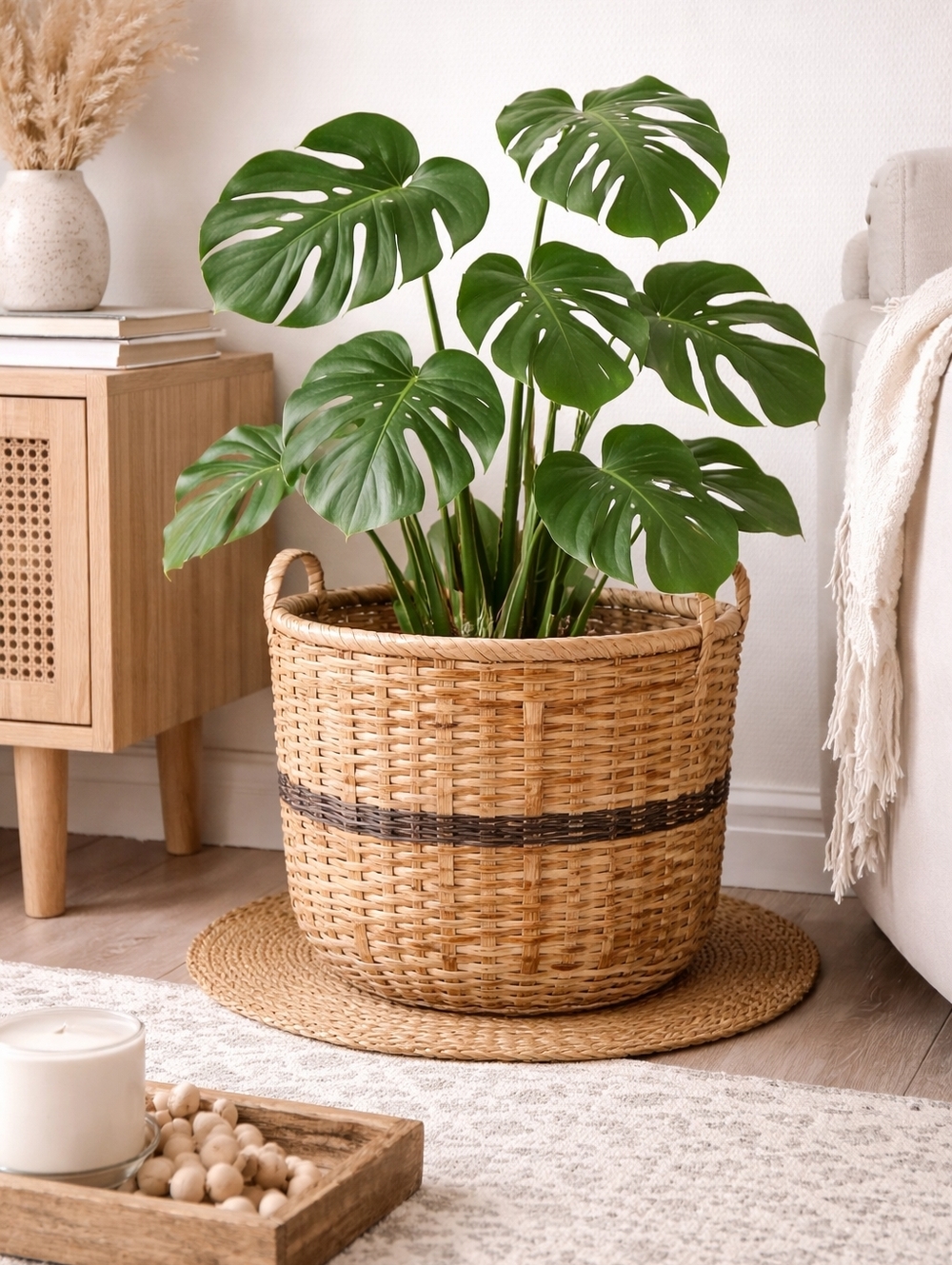 Wicker Basket With Handles